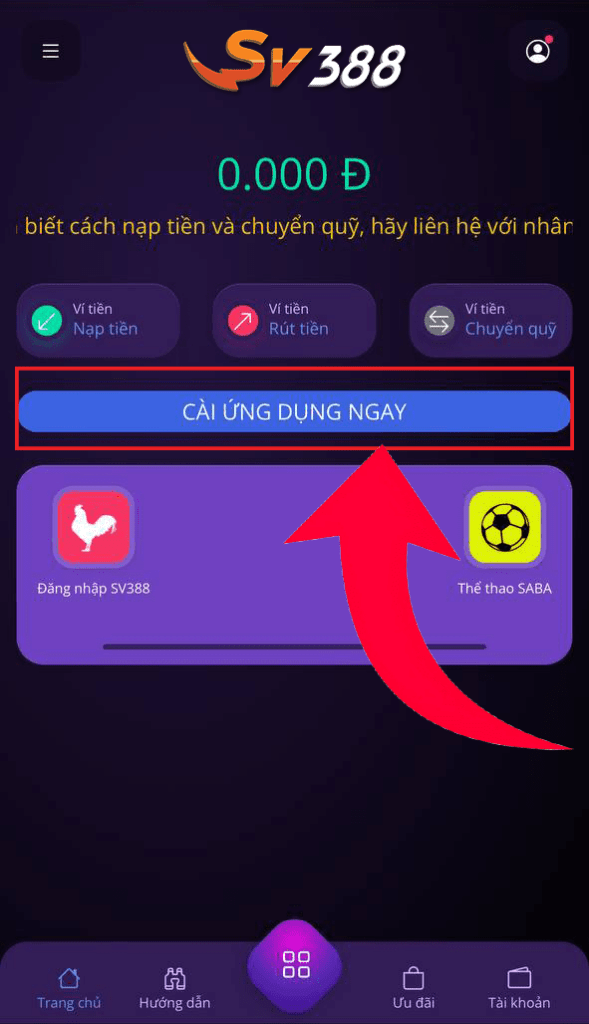Bấm vào ô Cài Đặt Ứng Dụng Bấm vào ô Cài Đặt Ứng Dụng