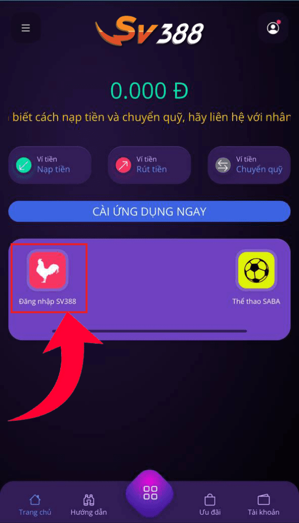 Bấm vào ô Đăng Nhập SV388 để nhận ID Bấm vào ô Đăng Nhập SV388 để nhận ID