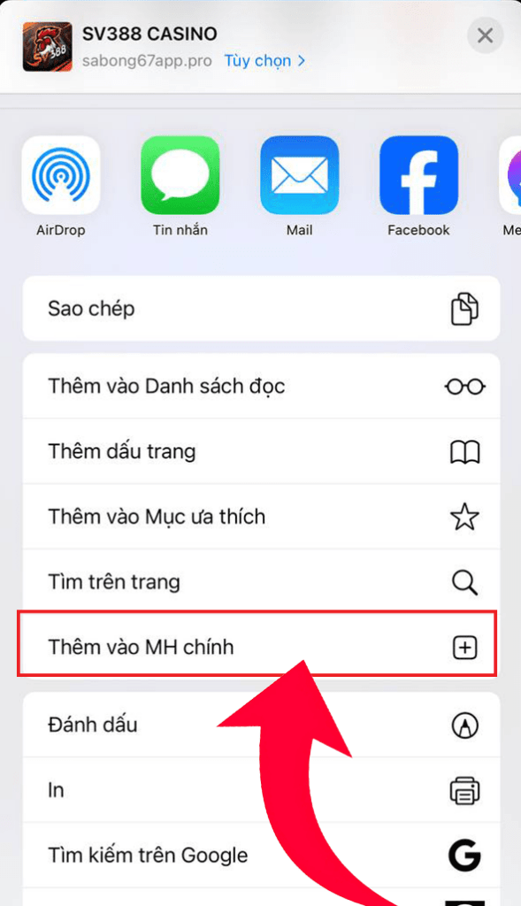 Bấm vào ô Thêm Vào MH Chính Bấm vào ô Thêm Vào MH Chính