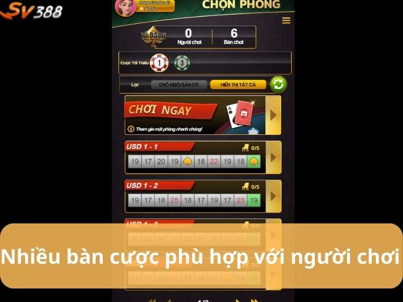 Nhiều bàn cược và mức cược Nhiều bàn cược và mức cược
