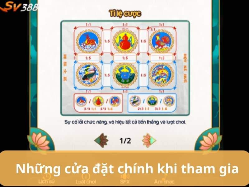 Các linh vật đặt cược trong game Bầu Cua Cá Cọp Các linh vật đặt cược trong game Bầu Cua Cá Cọp