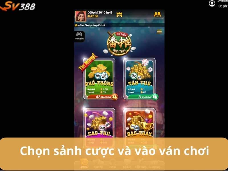 Chọn sảnh cược Fantan phù hợp Chọn sảnh cược Fantan phù hợp
