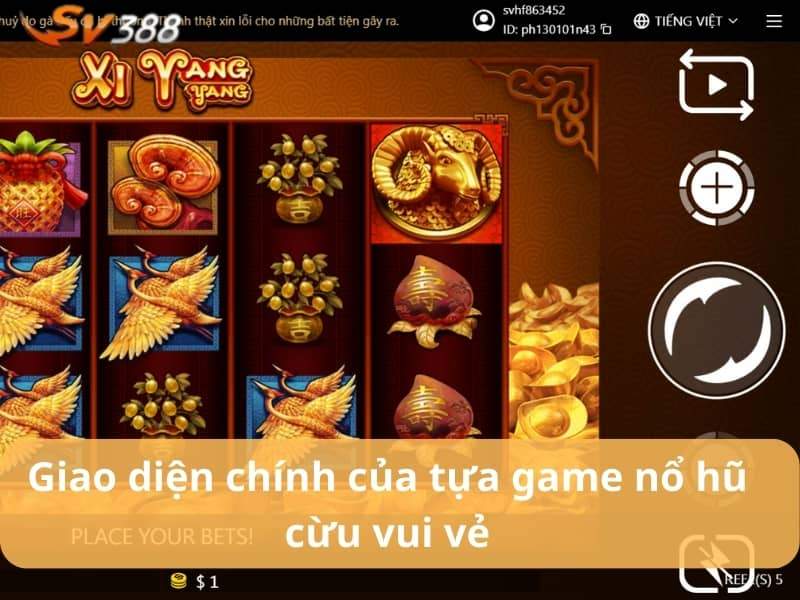 Giao diện chính của tựa game nổ hũ cừu vui vẻ Giao diện chính của tựa game nổ hũ cừu vui vẻ