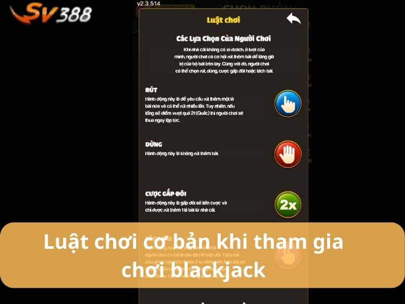 Luật chơi bài Blackjack trong game bài SV388 Luật chơi bài Blackjack trong game bài SV388