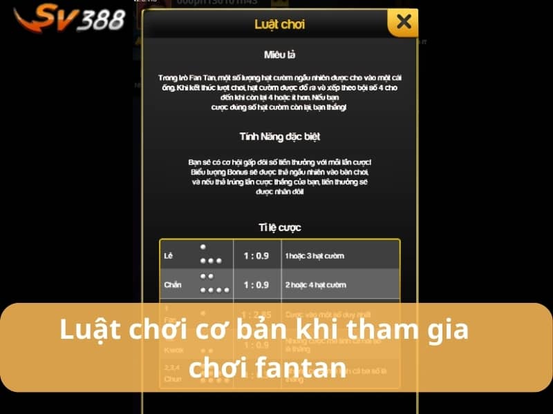 Luật chơi cơ bản khi tham gia chơi bài fantan Luật chơi cơ bản khi tham gia chơi bài fantan