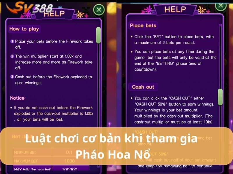 Luật chơi khi tham gia pháo hoa nổ Luật chơi khi tham gia pháo hoa nổ