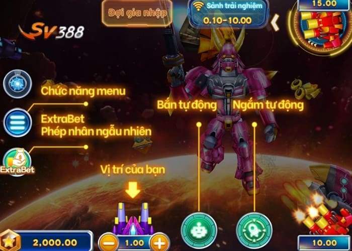 Các nút chức năng trong Bắn Cá Vũ Trụ tại SV388 Các nút chức năng trong Bắn Cá Vũ Trụ tại SV388