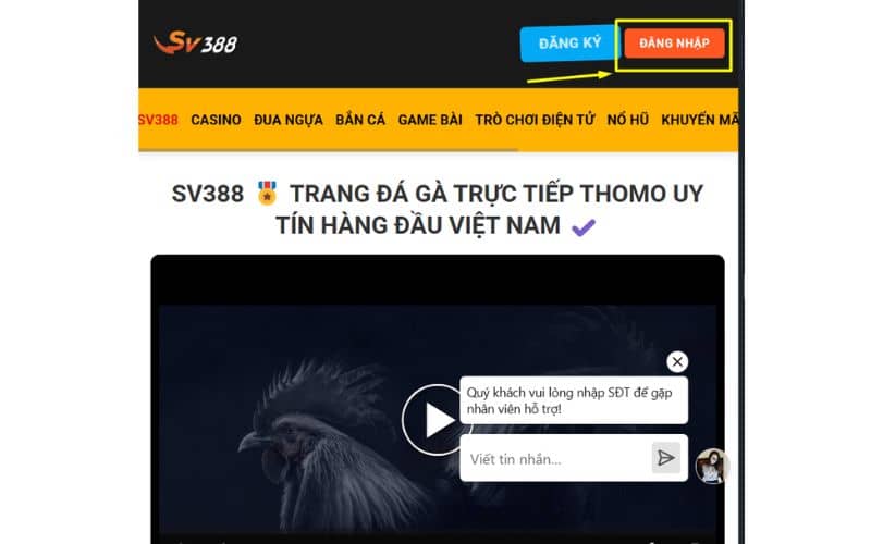 Đăng nhập vào trang chủ SV388 và nạp tiền vào tài khoản Đăng nhập vào trang chủ SV388 và nạp tiền vào tài khoản