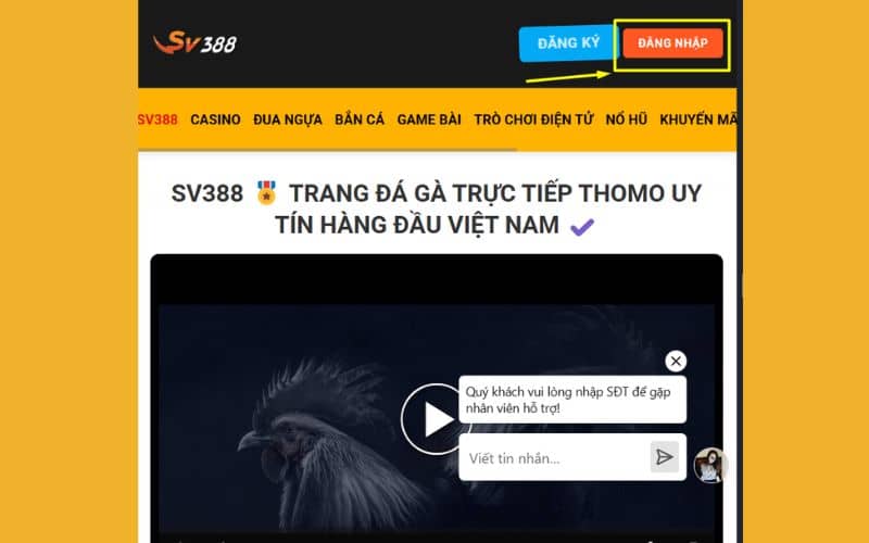 Truy cập vào SV388 và đăng nhập tài khoản chơi Truy cập vào SV388 và đăng nhập tài khoản chơi